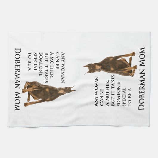 Serviette de cuisine de maman de dobermann (Horizontal)