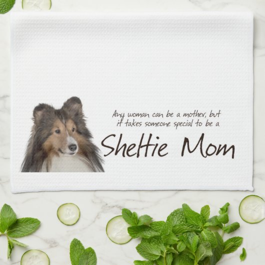 Serviette de cuisine de maman de Sheltie (Plié)