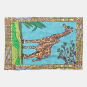 Serviette de cuisine de maman et de bébé de girafe (Horizontal)