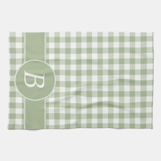 Serviette de cuisine de monogramme de guingan de (Horizontal)