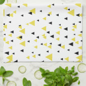Serviette de cuisine de Motif géométrique jaune et (Plié)