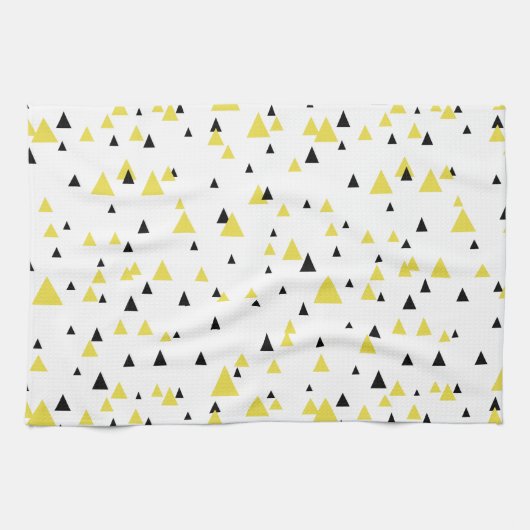 Serviette de cuisine de Motif géométrique jaune et (Horizontal)