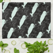 serviette de cuisine de natation de baleines (Plié)