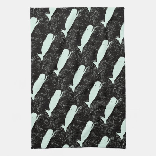 serviette de cuisine de natation de baleines (Vertical)