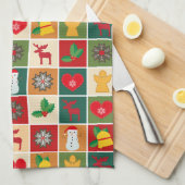 serviette de cuisine de Noël (Quart Plié)