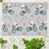 Serviette de cuisine de Noël à vélo (Plié)