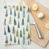 serviette de cuisine de noël arbres (Quart Plié)