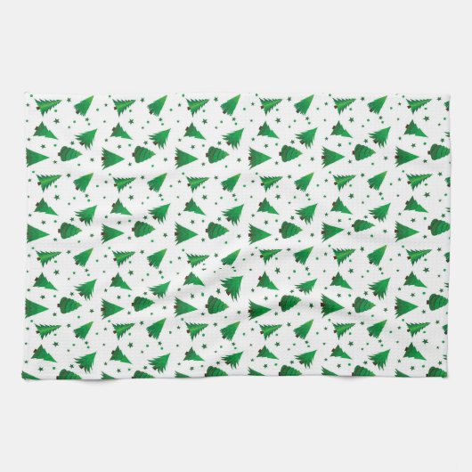 Serviette de cuisine de Noël Arbres (Horizontal)