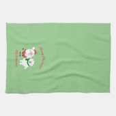 Serviette de cuisine de Noël avec Santa et ours (Horizontal)