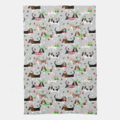 Serviette de cuisine de Noël Basset Hound (Vertical)
