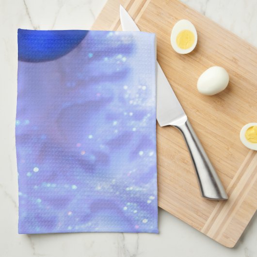 Serviette de cuisine de Noël bleu (Quart Plié)