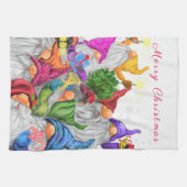 Serviette de cuisine de Noël Bonne fête des Gnomes (Horizontal)