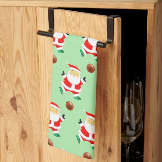 Serviette de cuisine de Noël de basket-ball (Pliage en tiers)