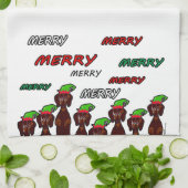 Serviette de cuisine de Noël de beaucoup joyeuse (Plié)