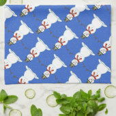 Serviette de cuisine de Noël de bonhommes de neige (Plié)