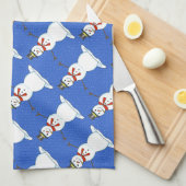 Serviette de cuisine de Noël de bonhommes de neige (Quart Plié)
