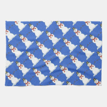 Serviette de cuisine de Noël de bonhommes de neige