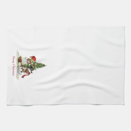 Serviette de cuisine de Noël/hiver (Horizontal)