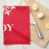 Serviette de cuisine de Noël Joie Flocon de neige (Quart Plié)