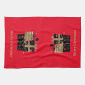 Serviette de cuisine de Noël Joyeux cadeaux de Noë (Horizontal)