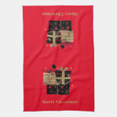 Serviette de cuisine de Noël Joyeux cadeaux de Noë (Vertical)