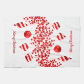Serviette de cuisine de Noël Joyeux ornements de N (Horizontal)