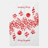 Serviette de cuisine de Noël Joyeux ornements de N (Vertical)