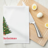Serviette de cuisine de Noël Joyeux sapin de Noël (Quart Plié)