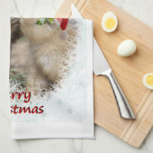 Serviette de cuisine de Noël Kiss (Quart Plié)