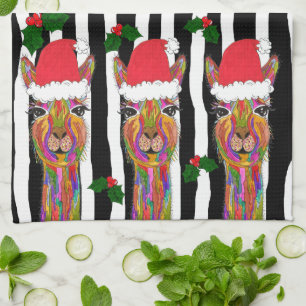 Serviette de cuisine de Noël Llama, très jolie et 
