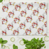 Serviette de cuisine de Noël/Père Noël (Plié)