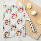 Serviette de cuisine de Noël/Père Noël (Quart Plié)