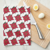Serviette de cuisine de Noël Poinsettia (Quart Plié)