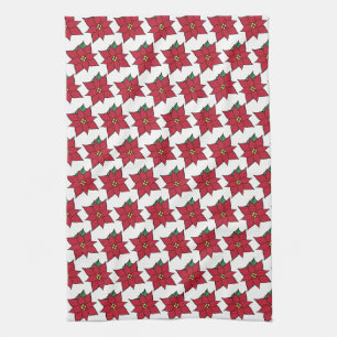 Serviette de cuisine de Noël Poinsettia