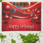 Serviette de cuisine de Noël pour canard mignon (Plié)