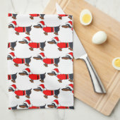 Serviette de cuisine de Noël pour chien de Père No (Quart Plié)