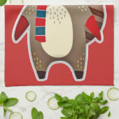 serviette de cuisine de noël raton laveur (Plié)