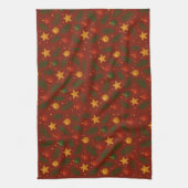 Serviette de cuisine de Noël rouge - Thé de Noël c (Vertical)