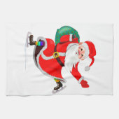Serviette de cuisine de Noël Santa Claus avec cade (Horizontal)