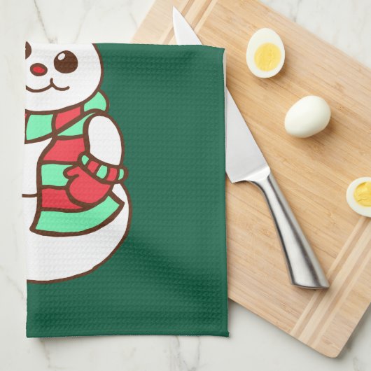 Serviette de cuisine de Noël Snowman (Quart Plié)