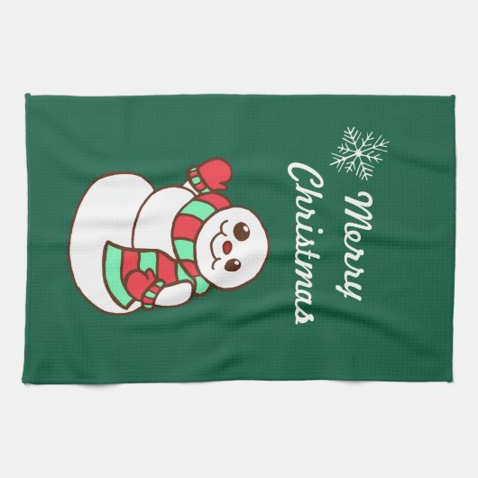 Serviette de cuisine de Noël Snowman (Horizontal)