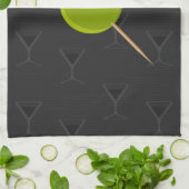 Serviette de cuisine de noir de temps de Martini (Plié)