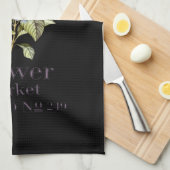 Serviette de cuisine de noir du marché de fleur (Quart Plié)