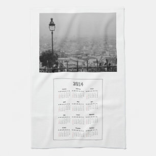 Serviette de cuisine de Paris de 2014 calendriers