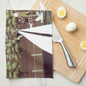 Serviette de cuisine de paysage urbain (Quart Plié)