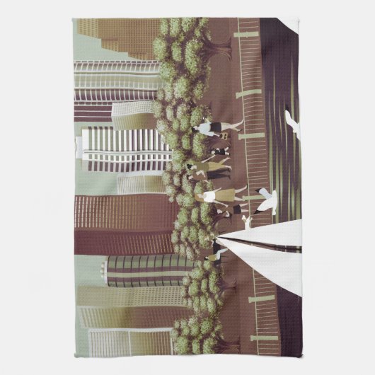 Serviette de cuisine de paysage urbain (Vertical)