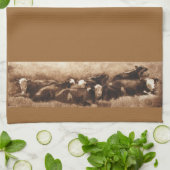 Serviette de cuisine de pile de vache (Plié)