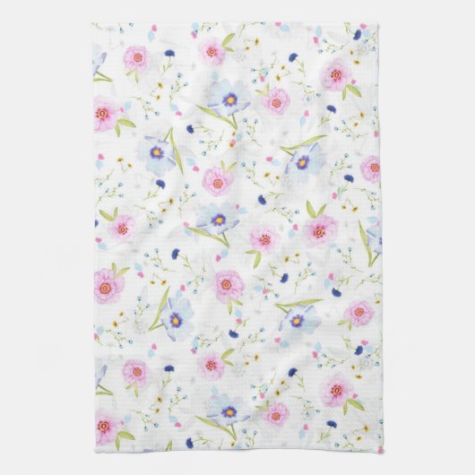 Serviette de cuisine de printemps fleurie (Vertical)