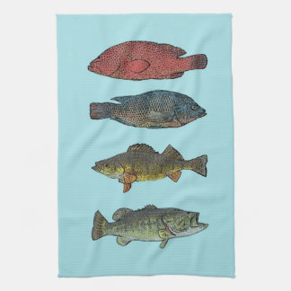 Serviette de cuisine de quatre poissons