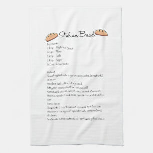 Serviette de cuisine de recette de pain italien